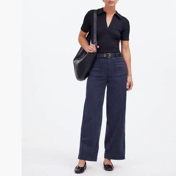 NWT Madewell The Petite Emmett Wide-Leg Pant: Patch Pocket Edition - Picture 1 of 5